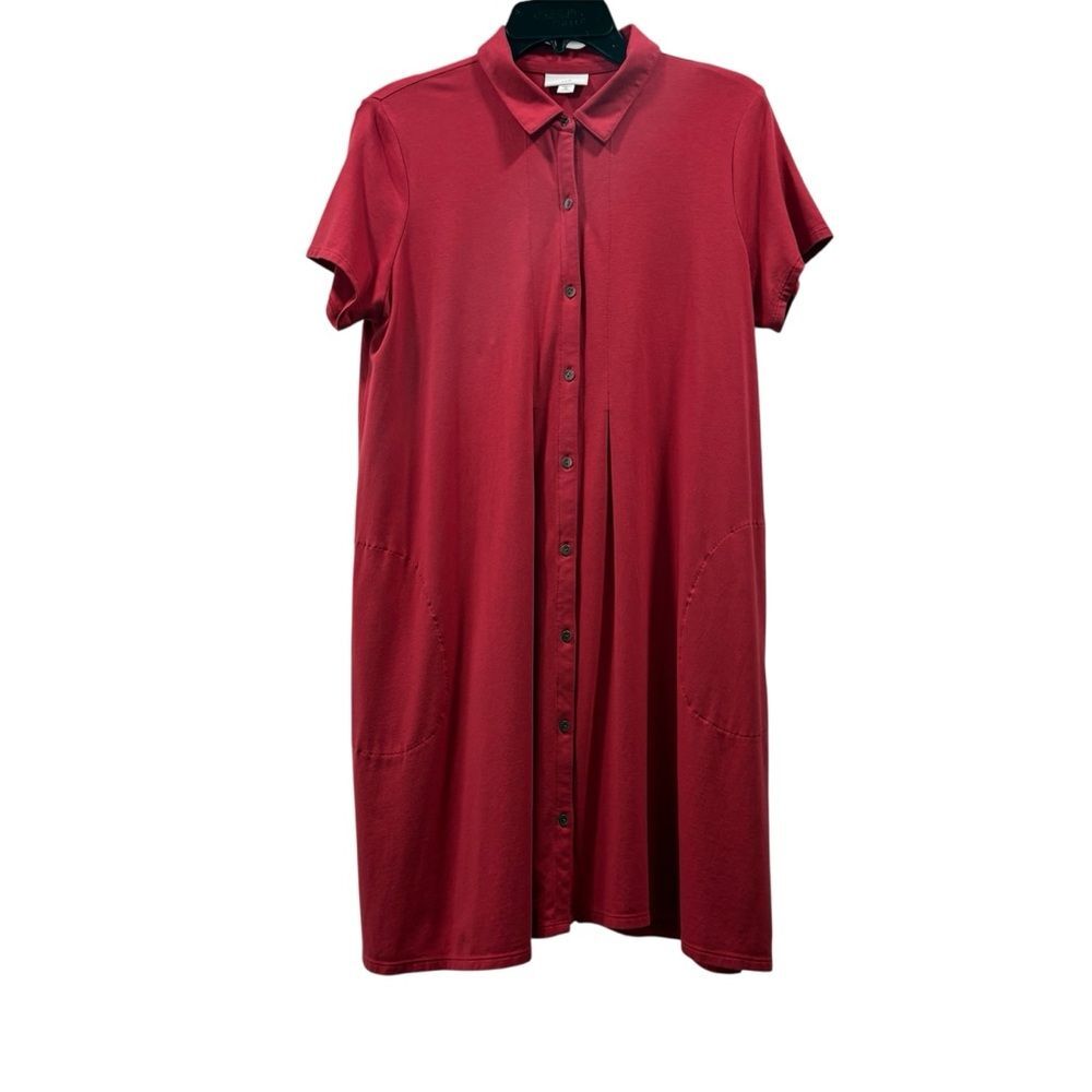 J. Jill Coral Red Jersey Tshirt Polo Dress Size MP Petite
